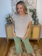 Weekend Getaway Top - Wheat-100 Short Sleeve Tops-Blu Pepper-The Lovely Closet, Women's Fashion Boutique in Alexandria, KY