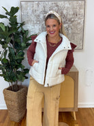 Weekend Puffer Vest - Cream-170 Jackets/Outerwear-zenana-The Lovely Closet, Women's Fashion Boutique in Alexandria, KY
