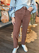Cinnamon Spice High Rise Risen Straight Leg-Jeans-The Lovely Closet-The Lovely Closet, Women's Fashion Boutique in Alexandria, KY