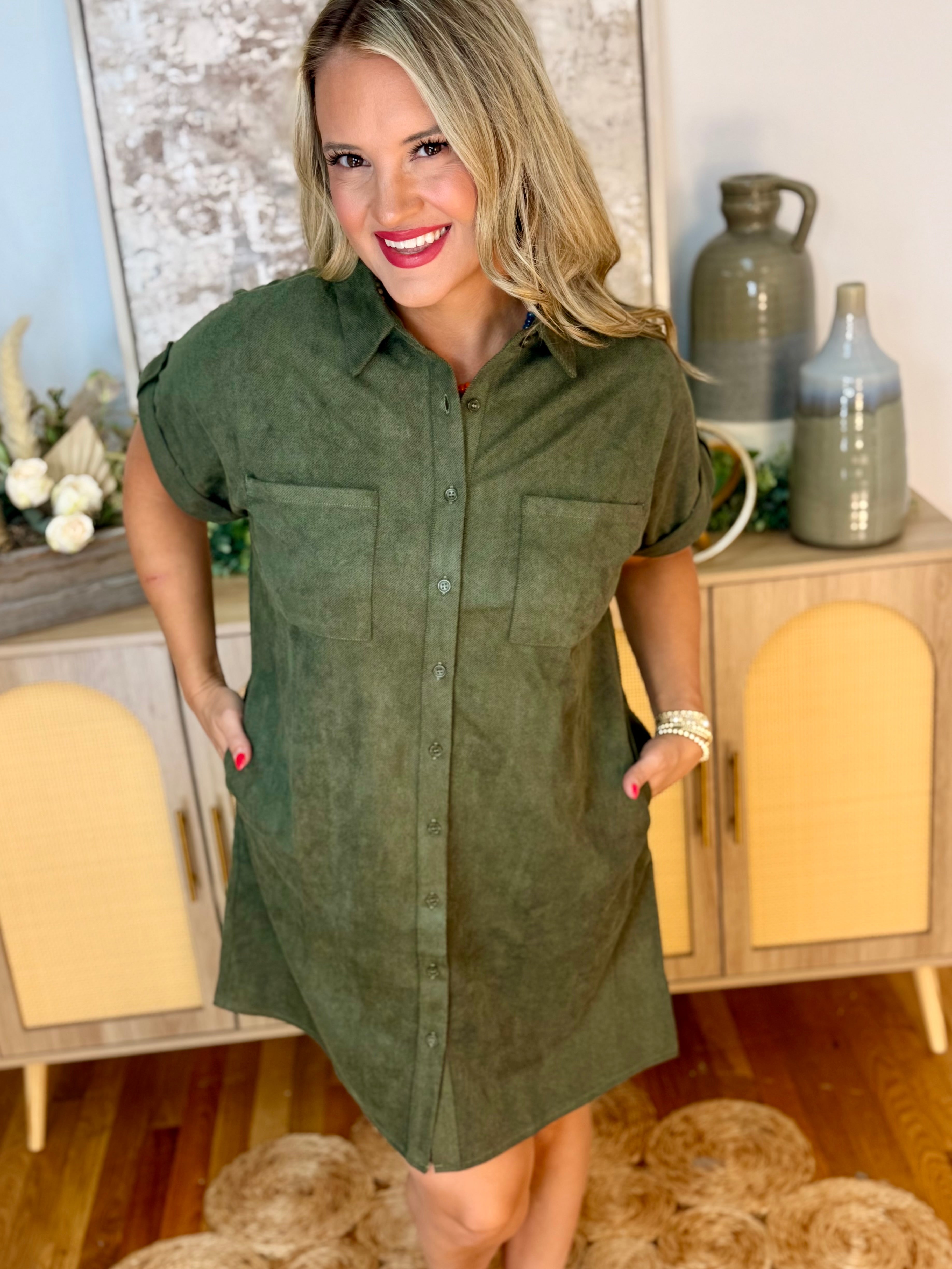 The Winning Season Dress - Olive-180 Dresses-She + Sky-The Lovely Closet, Women's Fashion Boutique in Alexandria, KY
