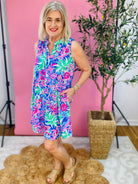 Lucy Tank Dress - Vibrant Palm Print-180 Dresses-The Lovely Closet-The Lovely Closet, Women's Fashion Boutique in Alexandria, KY