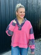 Pop of Paisley Pullover-110 Long Sleeve Top-The Lovely Closet-The Lovely Closet, Women's Fashion Boutique in Alexandria, KY