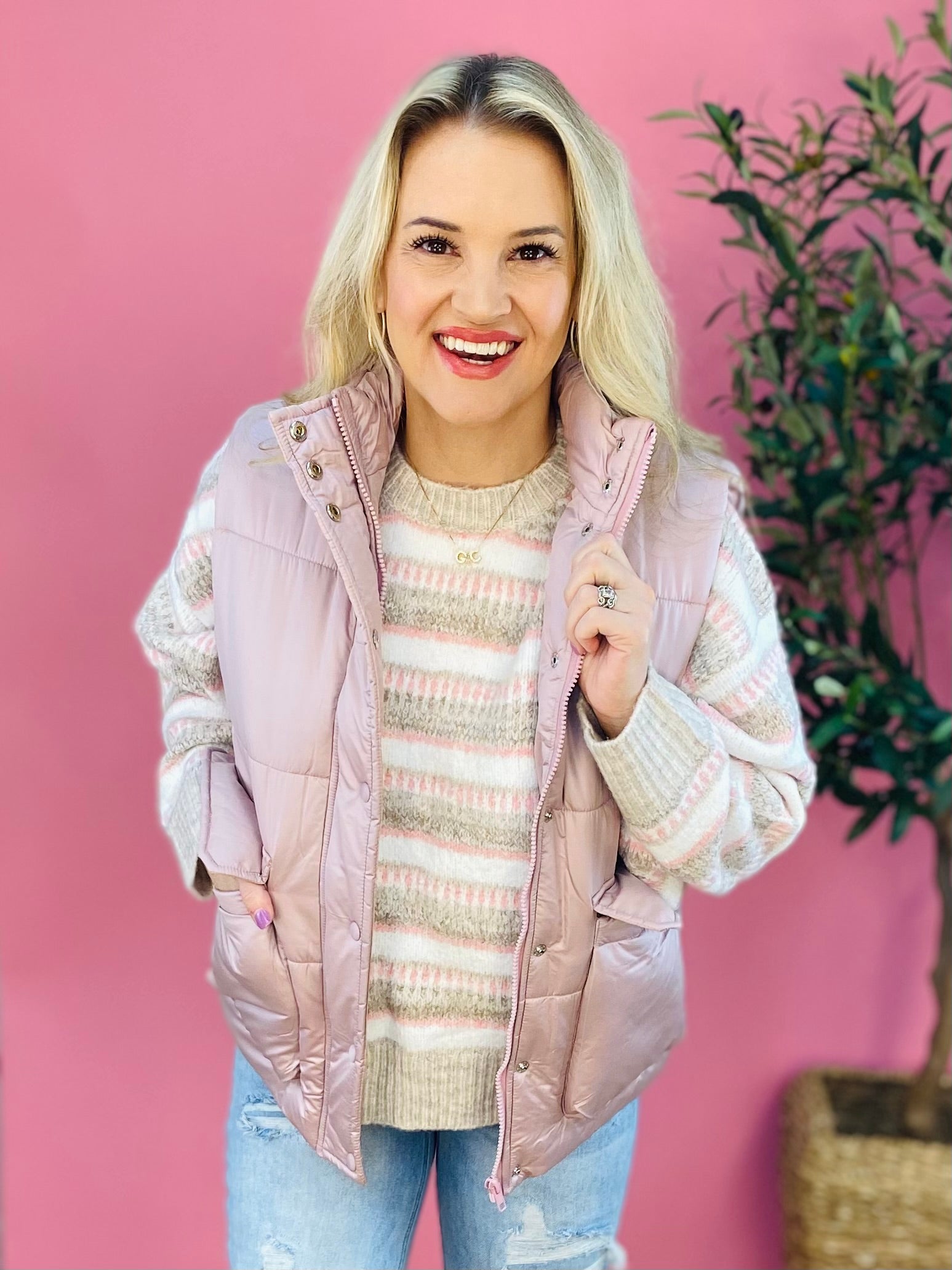 Pink Me! Frosted Mauve-170 Jackets/Outerwear-The Lovely Closet-The Lovely Closet, Women's Fashion Boutique in Alexandria, KY