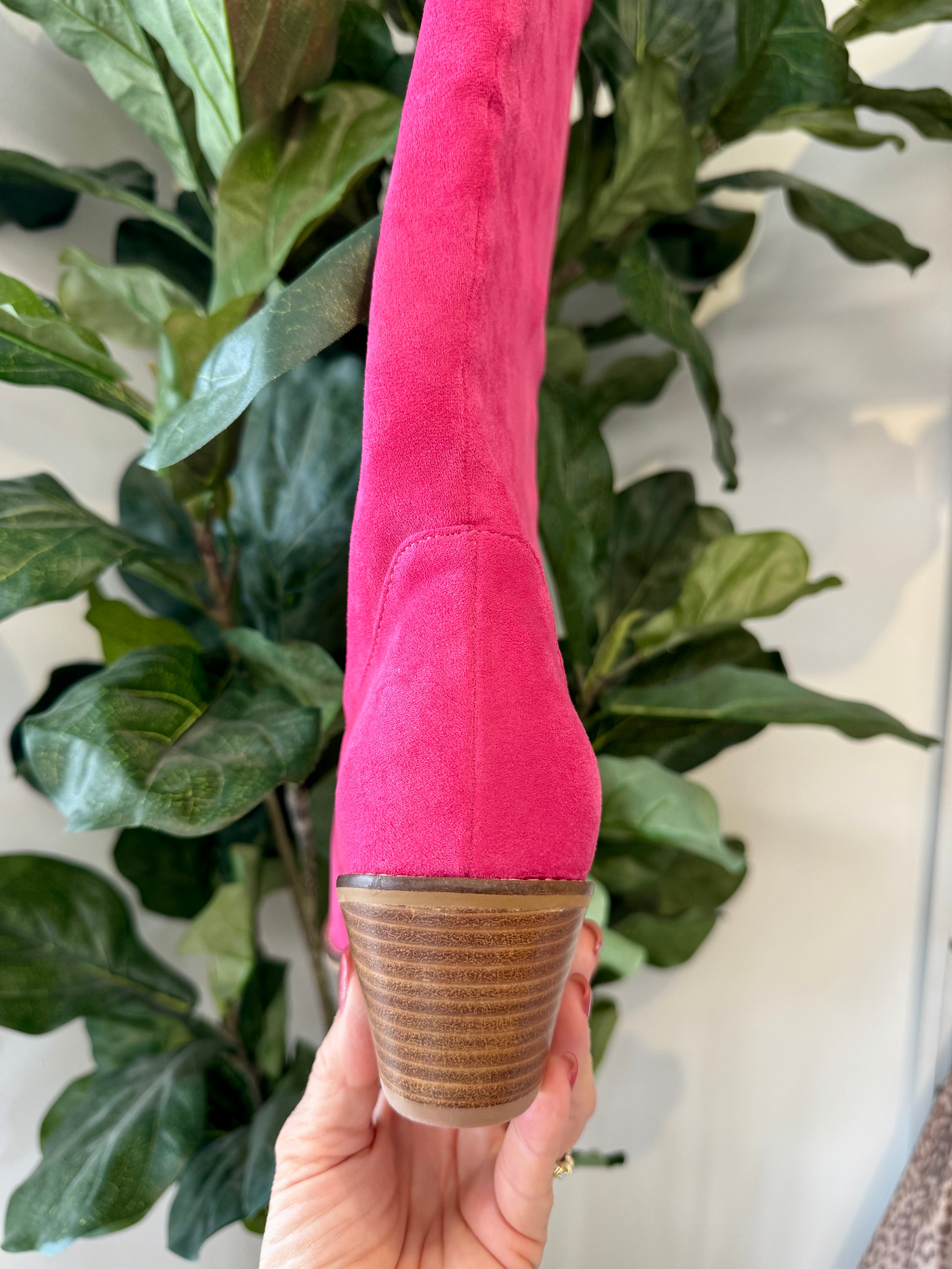 Corkys City Slicker Faux Suede Knee Boot - Hot Pink-The Lovely Closet-The Lovely Closet, Women's Fashion Boutique in Alexandria, KY