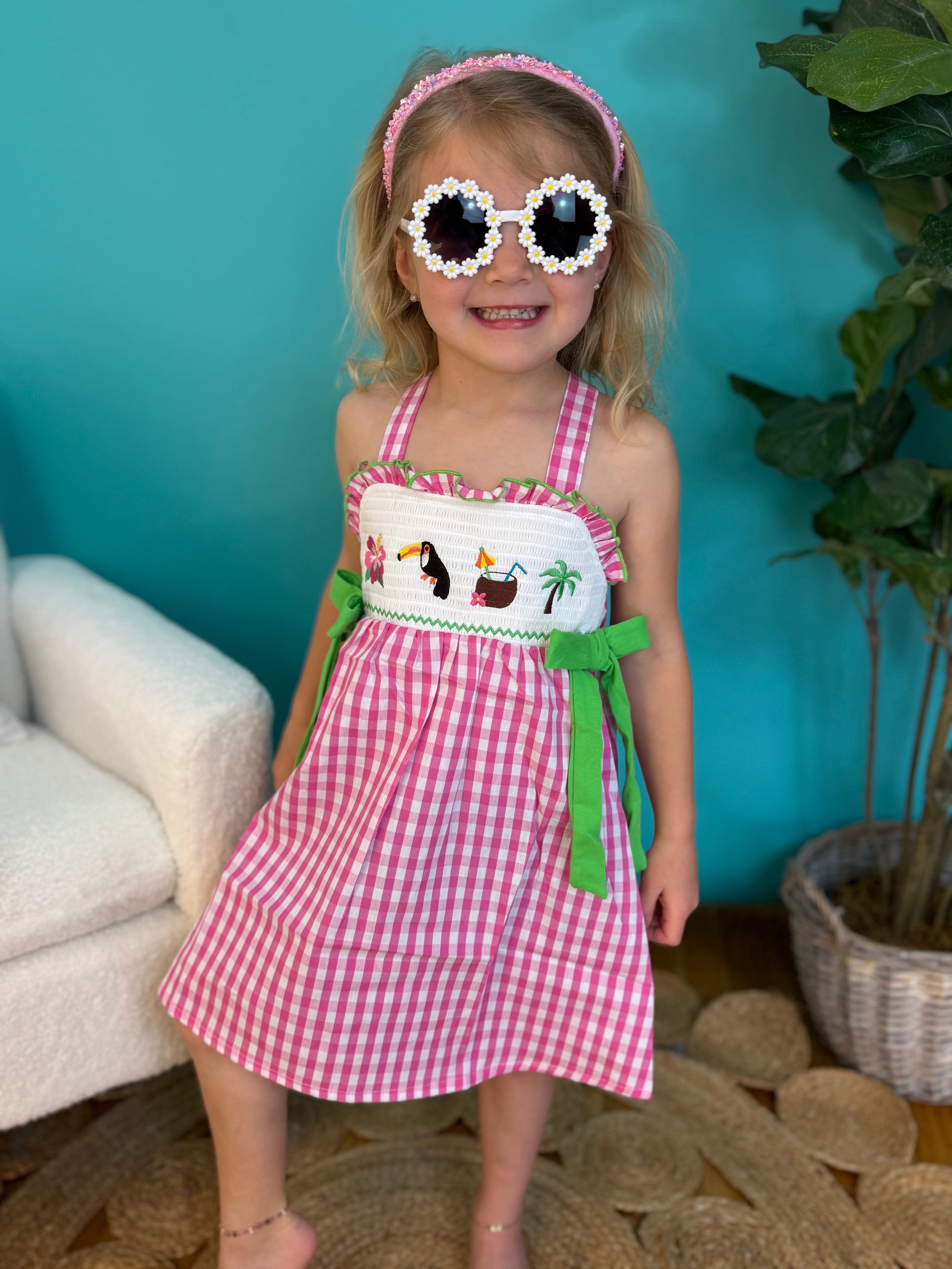 Summer Tropical Embroidered Girls' Dress-360 Carolines Closet-Rylee Faith Designs-The Lovely Closet, Women's Fashion Boutique in Alexandria, KY