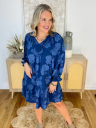 Sapphire Season Dress-180 Dresses-Umgee-The Lovely Closet, Women's Fashion Boutique in Alexandria, KY