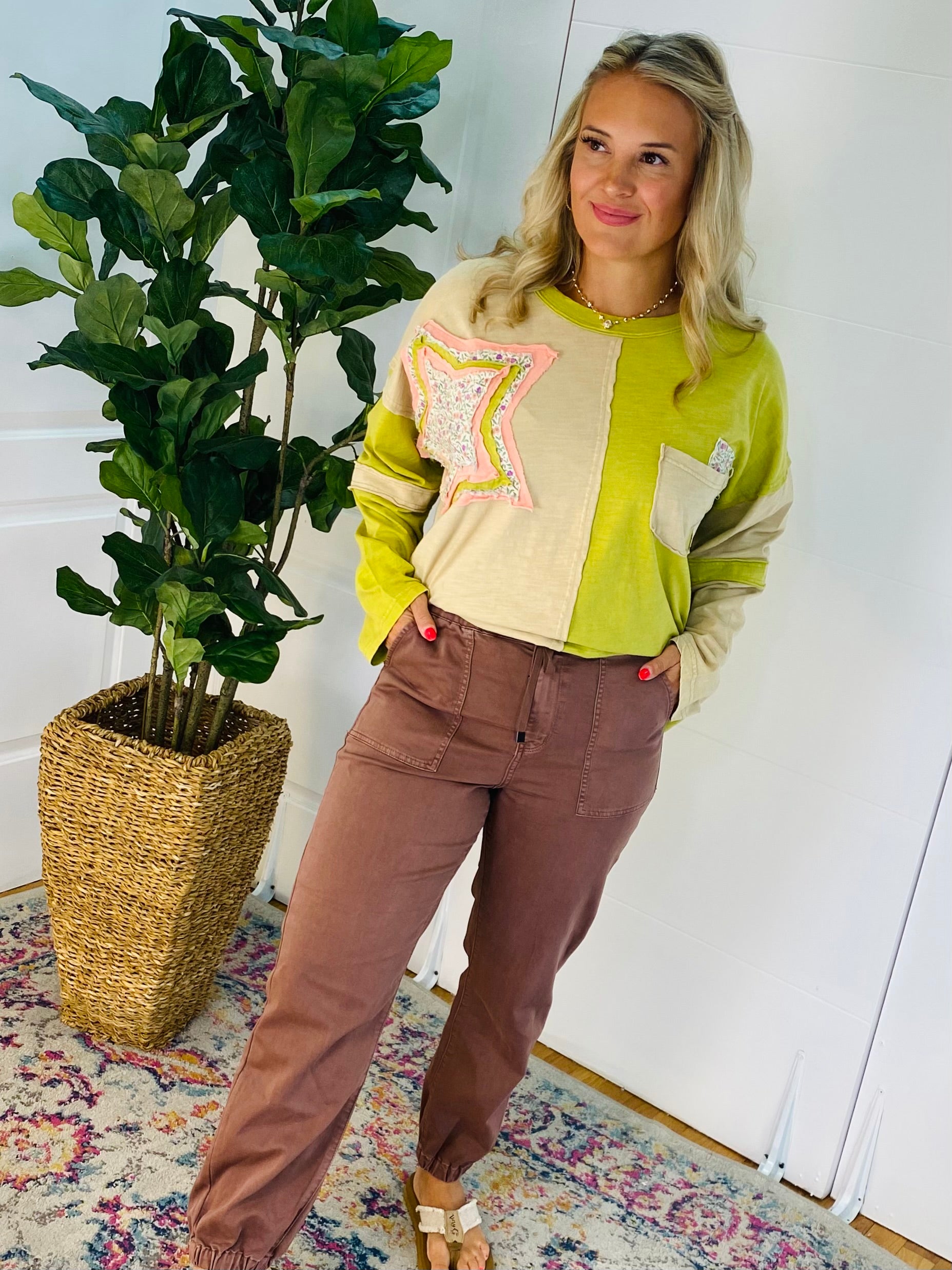 Mica Jogger Pants - Cocoa-210 Jeans-Mica Denim-The Lovely Closet, Women's Fashion Boutique in Alexandria, KY