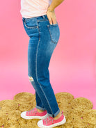 RISEN - Mid Rise Slim Girlfriend Jeans-210 Jeans-Risen-The Lovely Closet, Women's Fashion Boutique in Alexandria, KY