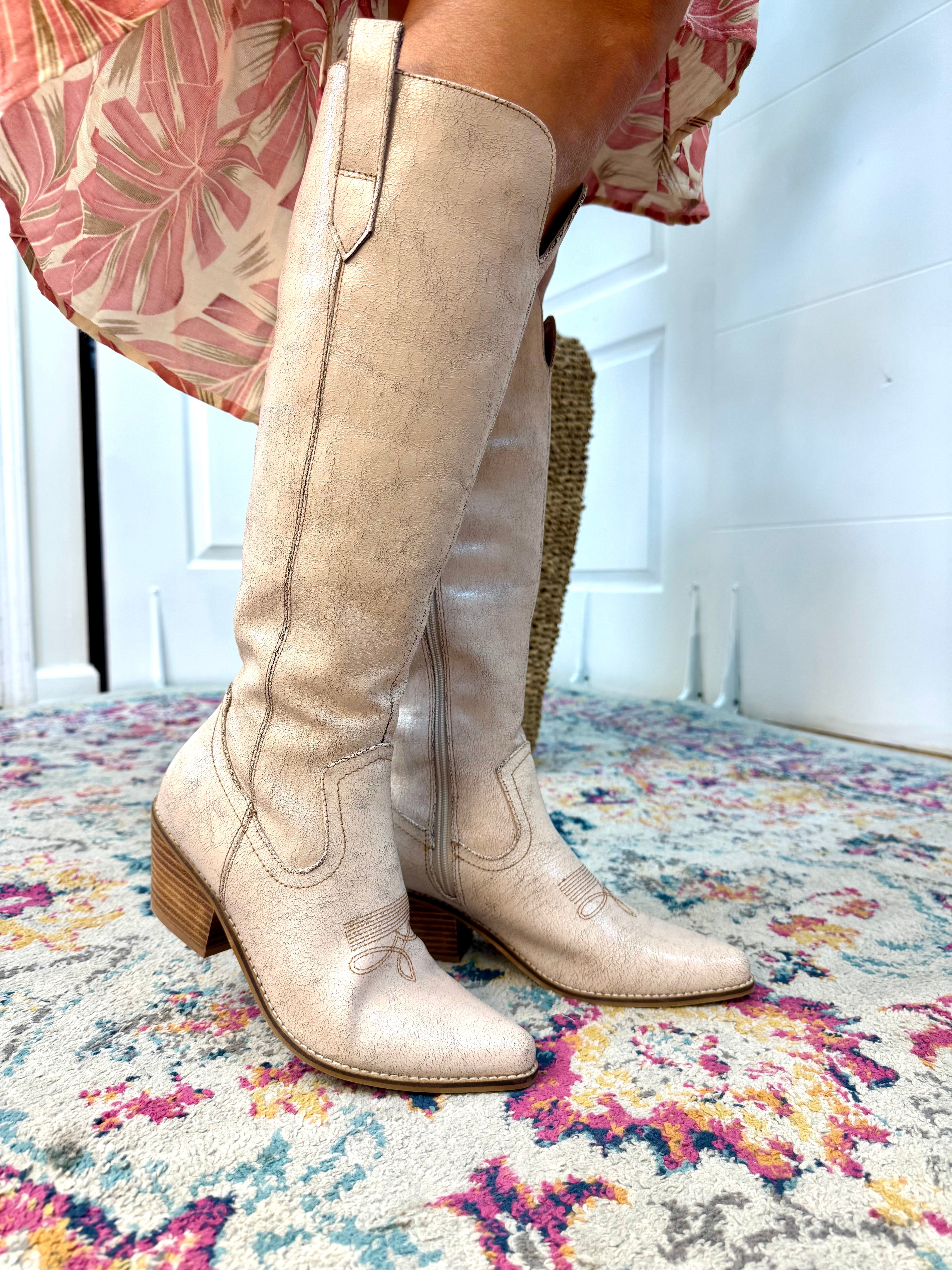 FINAL SALE Corkys Hat's Off - Putty Crackle Boot-270 Shoes-Corkys-The Lovely Closet, Women's Fashion Boutique in Alexandria, KY