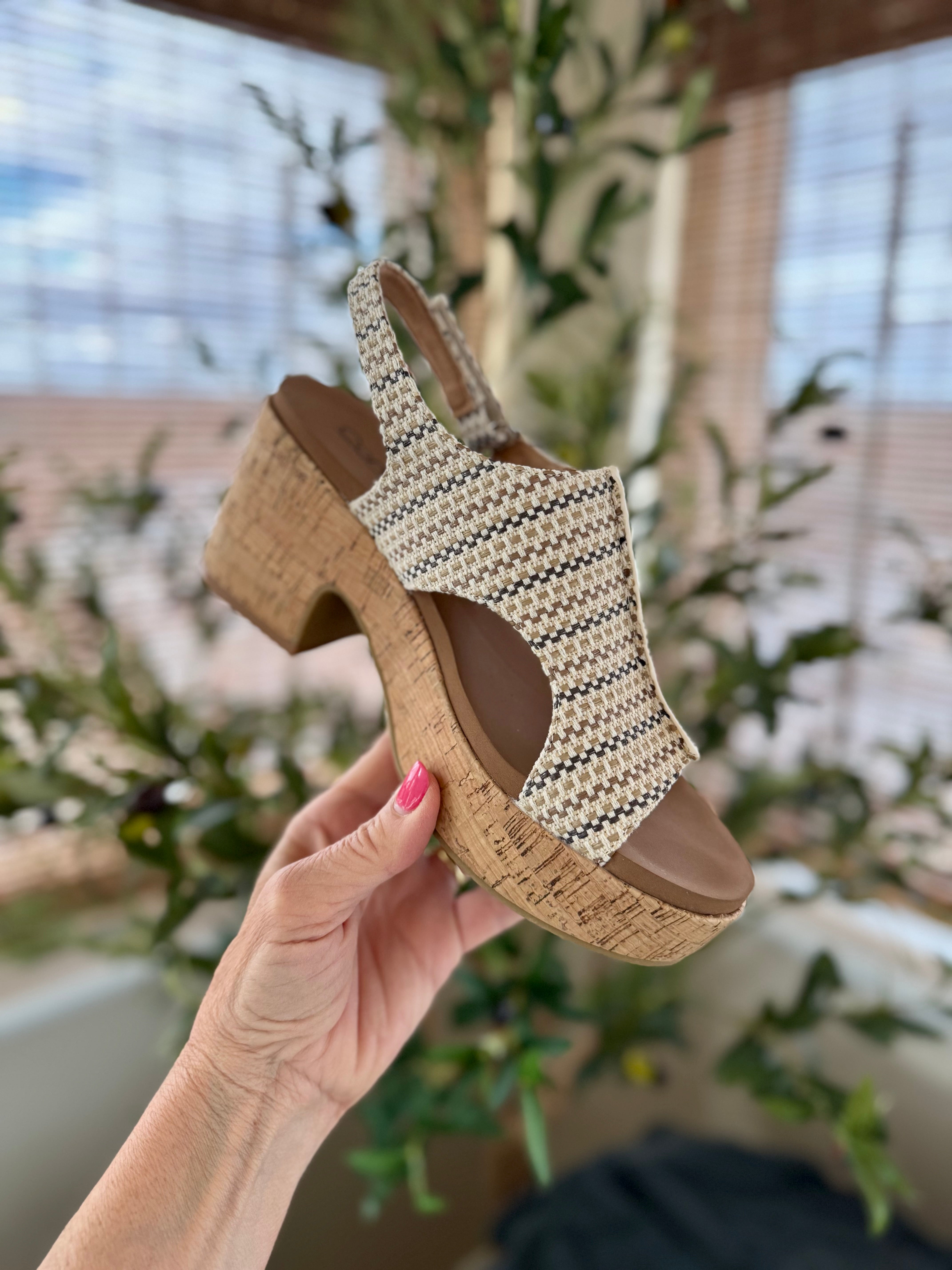 Corkys Miss Carley - Tan Multi-270 Shoes-The Lovely Closet-The Lovely Closet, Women's Fashion Boutique in Alexandria, KY