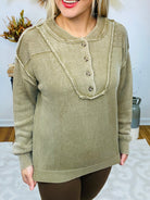 FINAL SALE - Falling For Classics Sweater - Olive-140 Sweaters-The Lovely Closet-The Lovely Closet, Women's Fashion Boutique in Alexandria, KY