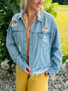 Keeping It Cool Risen Denim Jacket-170 Jackets/Outerwear-Risen-The Lovely Closet, Women's Fashion Boutique in Alexandria, KY