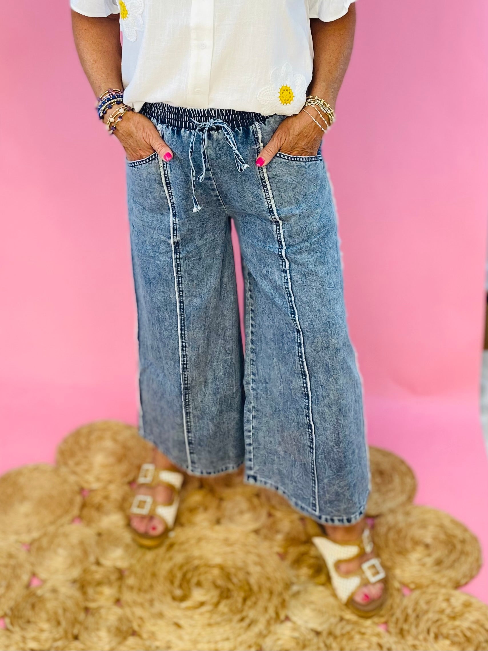 Stonewash Dream Wide Leg Pants-240 Pants-Sage + Fig-The Lovely Closet, Women's Fashion Boutique in Alexandria, KY