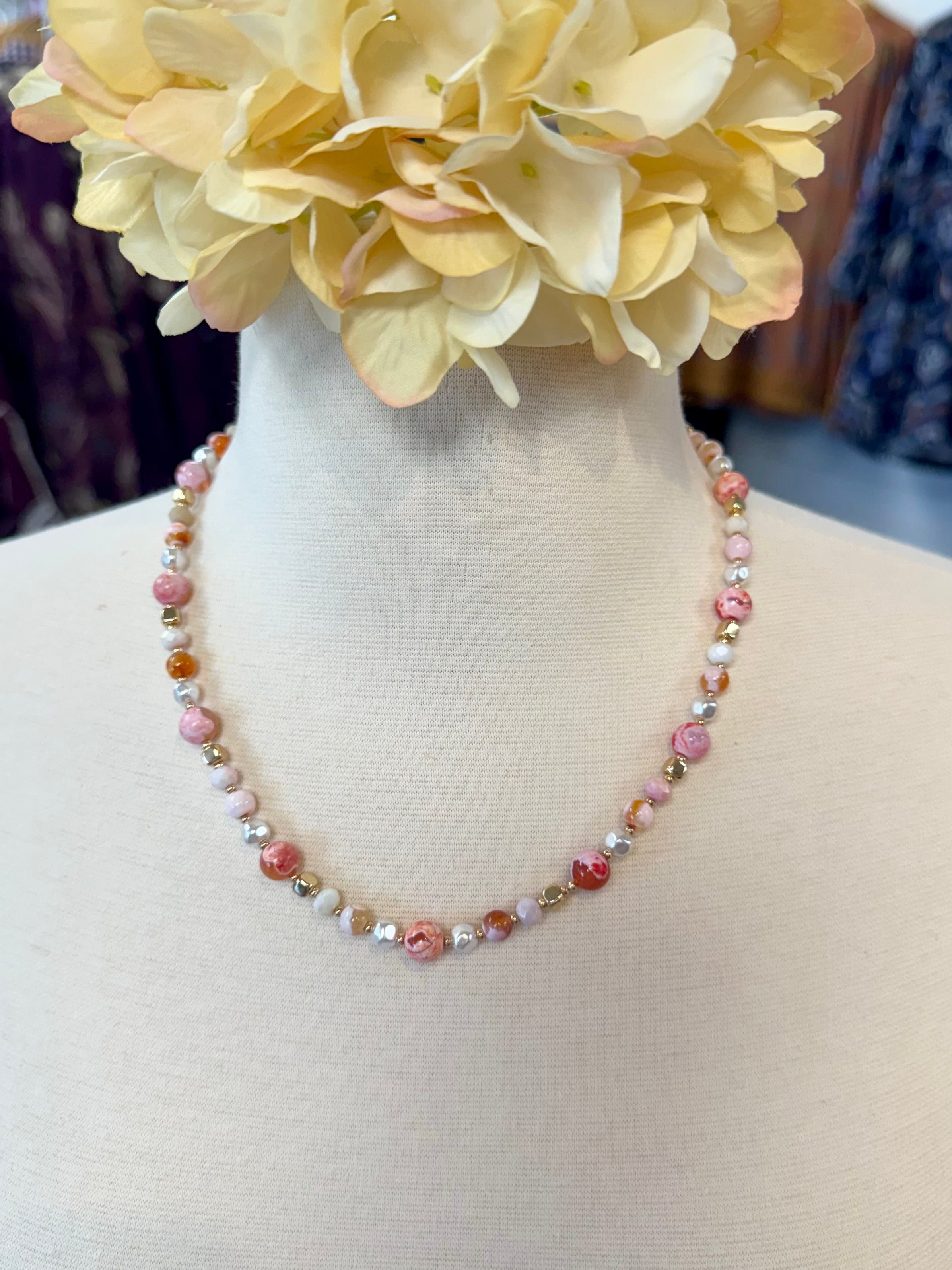Cotton Candy Beaded Necklace-280 Accessories-judson-The Lovely Closet, Women's Fashion Boutique in Alexandria, KY