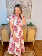 Spring Bouquet Midi Dress-180 Dresses-Umgee-The Lovely Closet, Women's Fashion Boutique in Alexandria, KY