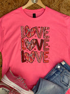 LOVE LOVE LOVE Graphic T-Shirt-135 T-Shirt Bar-The Lovely Closet-The Lovely Closet, Women's Fashion Boutique in Alexandria, KY