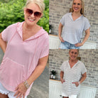 Summer Striped Hooded Pullover-pullover-The Lovely Closet-The Lovely Closet, Women's Fashion Boutique in Alexandria, KY