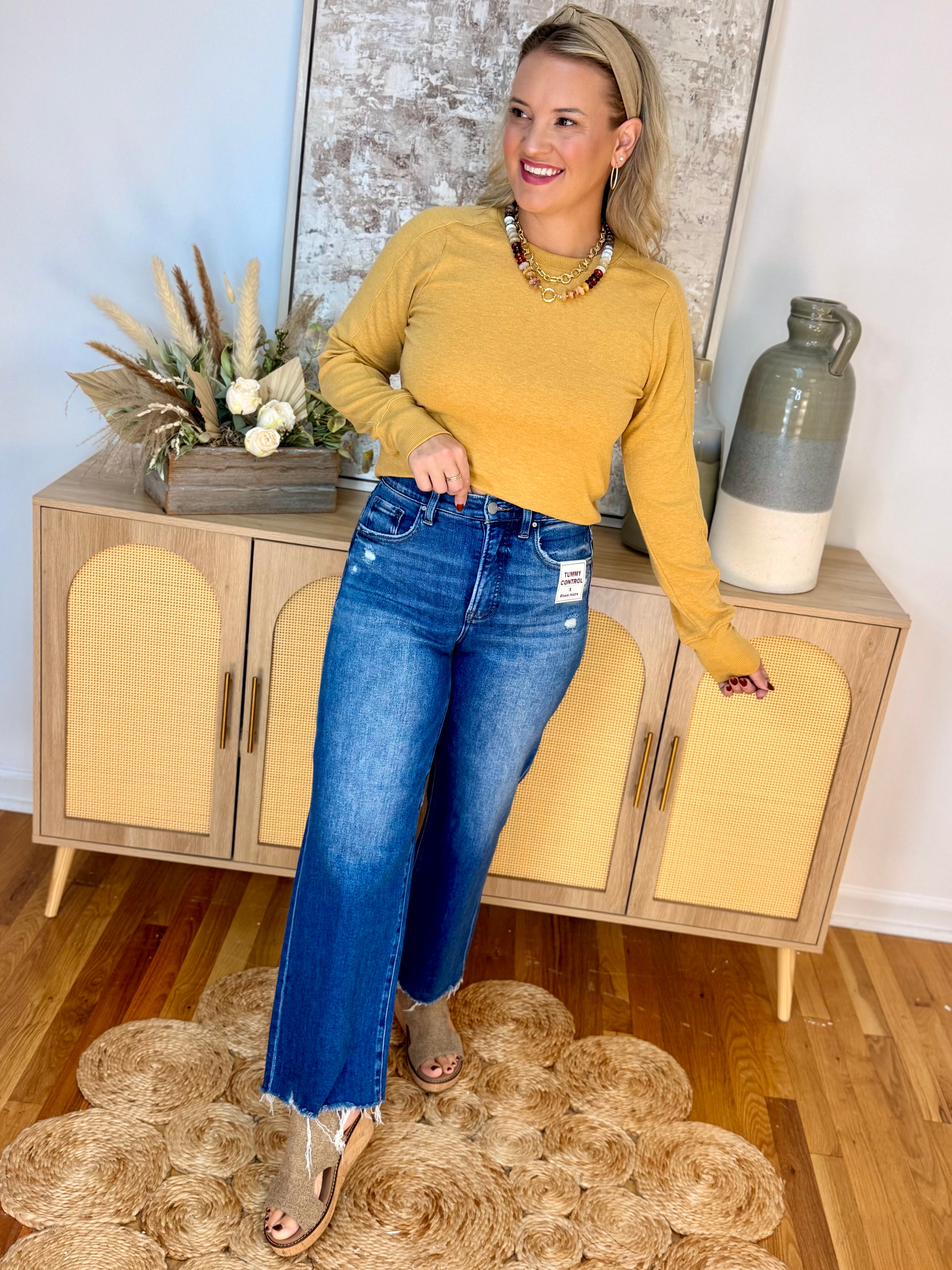 RISEN High Rise Ankle Wide Leg - Dark-210 Jeans-Risen-The Lovely Closet, Women's Fashion Boutique in Alexandria, KY