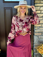 FINAL SALE - Crimson Leaves Blouse-110 Long Sleeve Top-The Lovely Closet-The Lovely Closet, Women's Fashion Boutique in Alexandria, KY