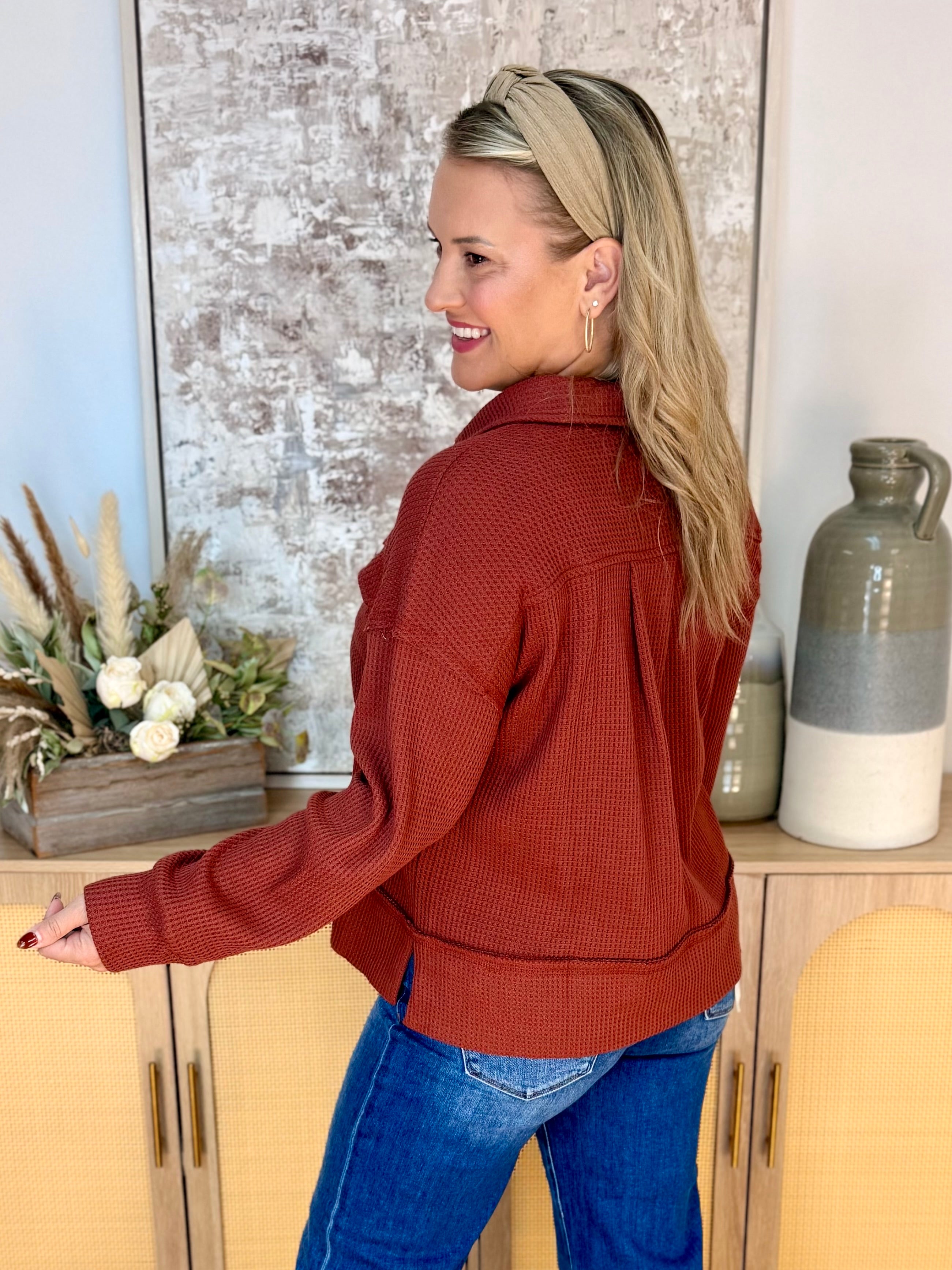 Fireside Charm Shacket-170 Jackets/Outerwear-Staccato-The Lovely Closet, Women's Fashion Boutique in Alexandria, KY