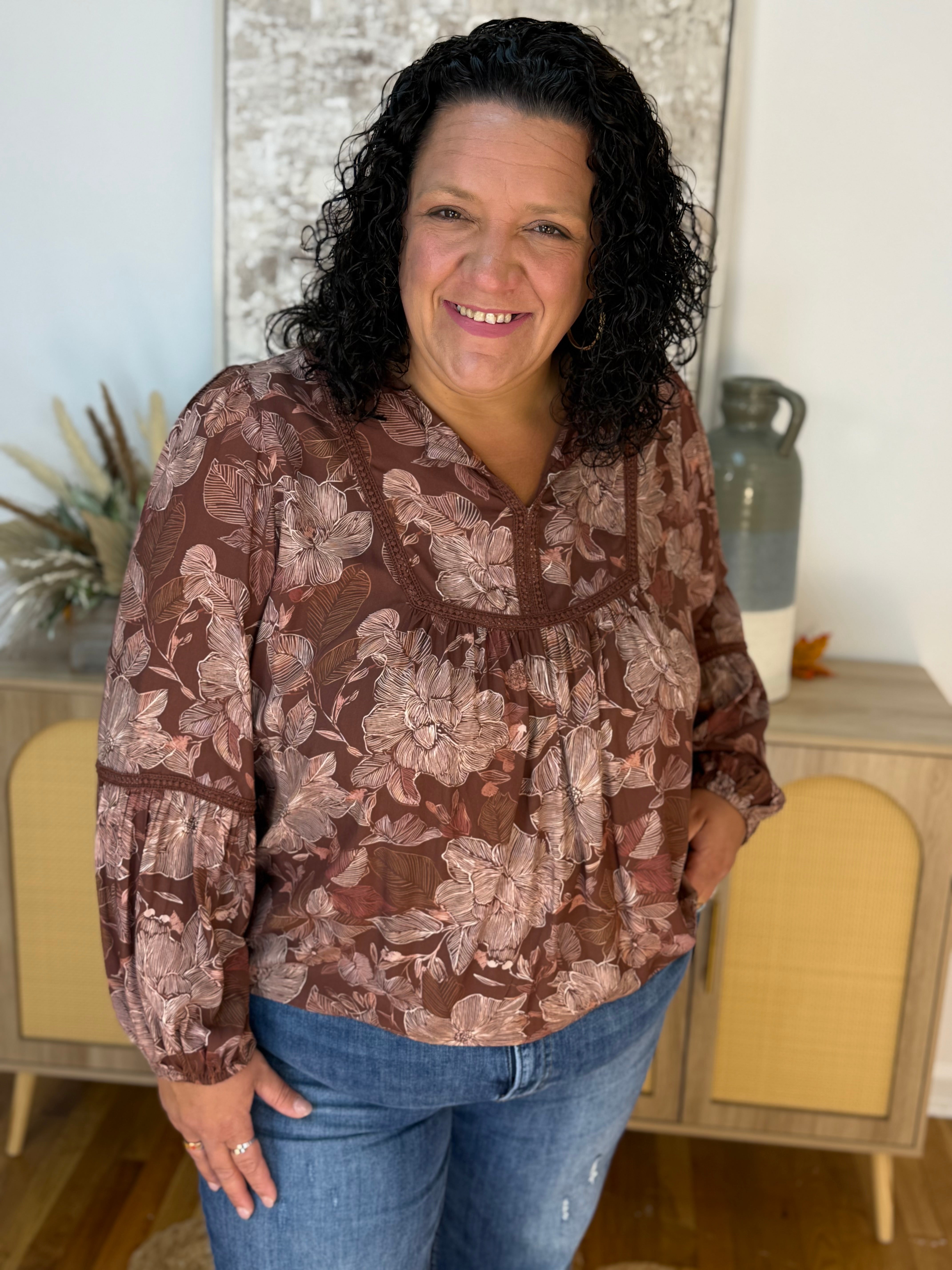 Cinnamon & Spice Blouse-110 Long Sleeve Top-Haptics-The Lovely Closet, Women's Fashion Boutique in Alexandria, KY