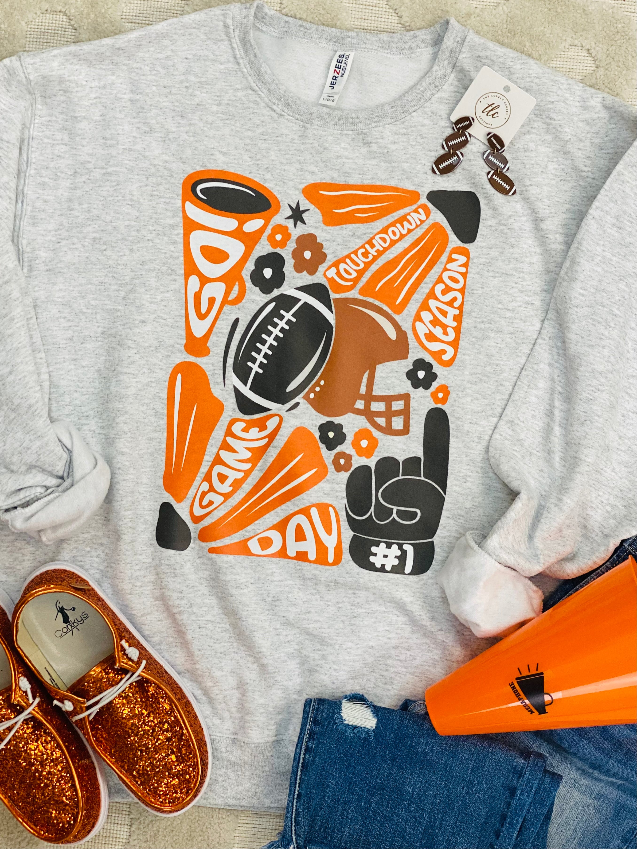 Go Game Day Crewneck-150 Sweatshirts-The Lovely Closet-The Lovely Closet, Women's Fashion Boutique in Alexandria, KY