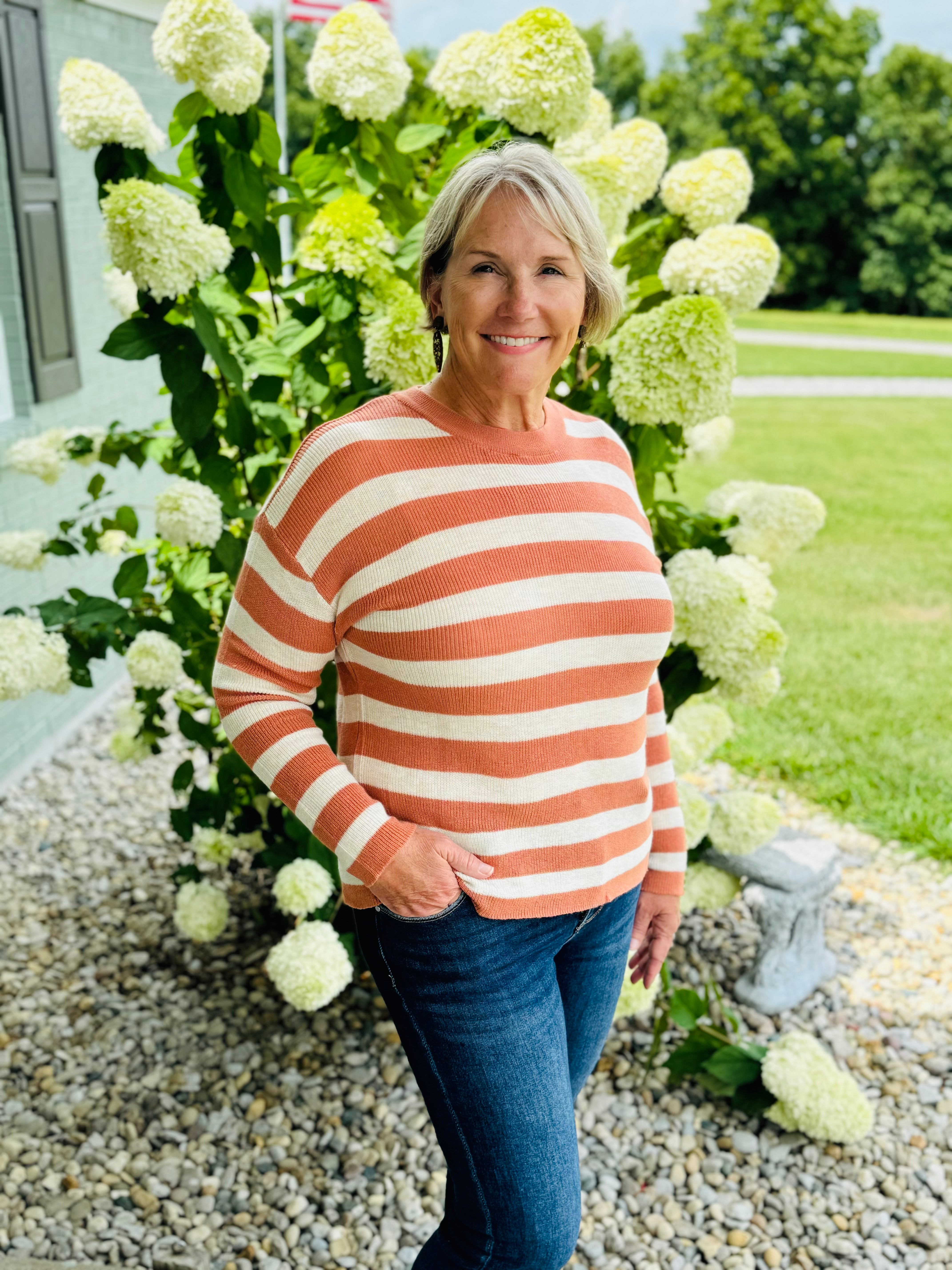 Thinking About Summer Evenings - Clay-140 Sweaters-The Lovely Closet-The Lovely Closet, Women's Fashion Boutique in Alexandria, KY