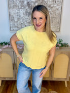 Feeling Refreshed Scalloped Edge Top - Butter Yellow-100 Short Sleeve Tops-Allie Rose-The Lovely Closet, Women's Fashion Boutique in Alexandria, KY