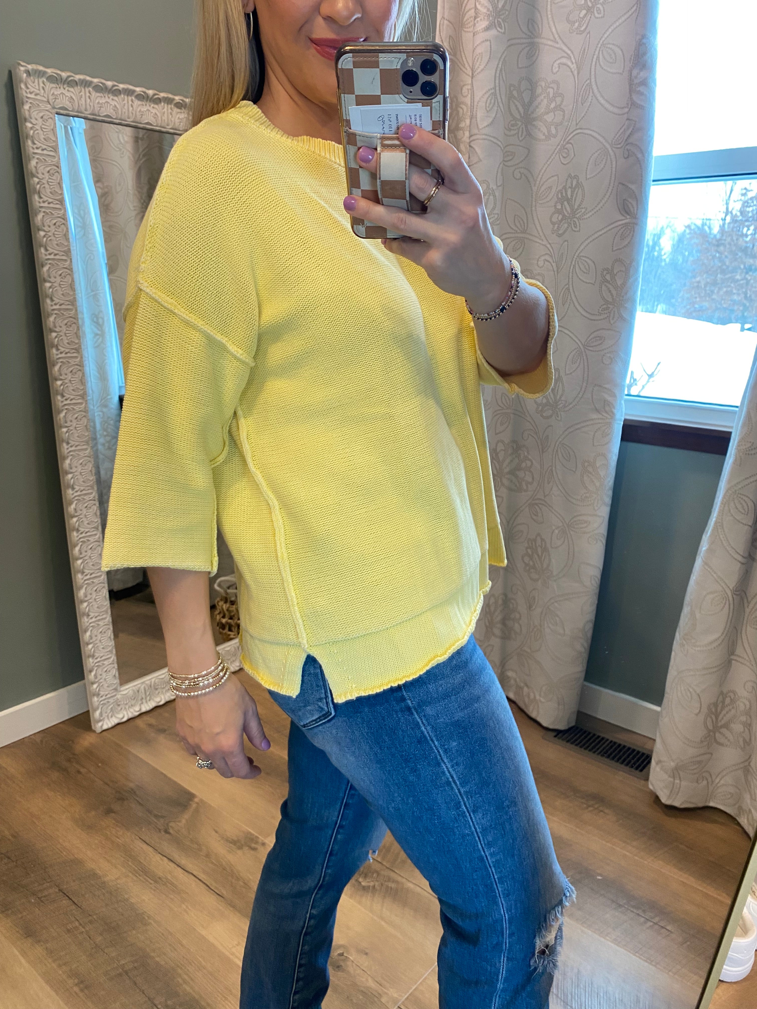 Give Me Sunshine Sweater-100 Short Sleeve Tops-easel-The Lovely Closet, Women's Fashion Boutique in Alexandria, KY