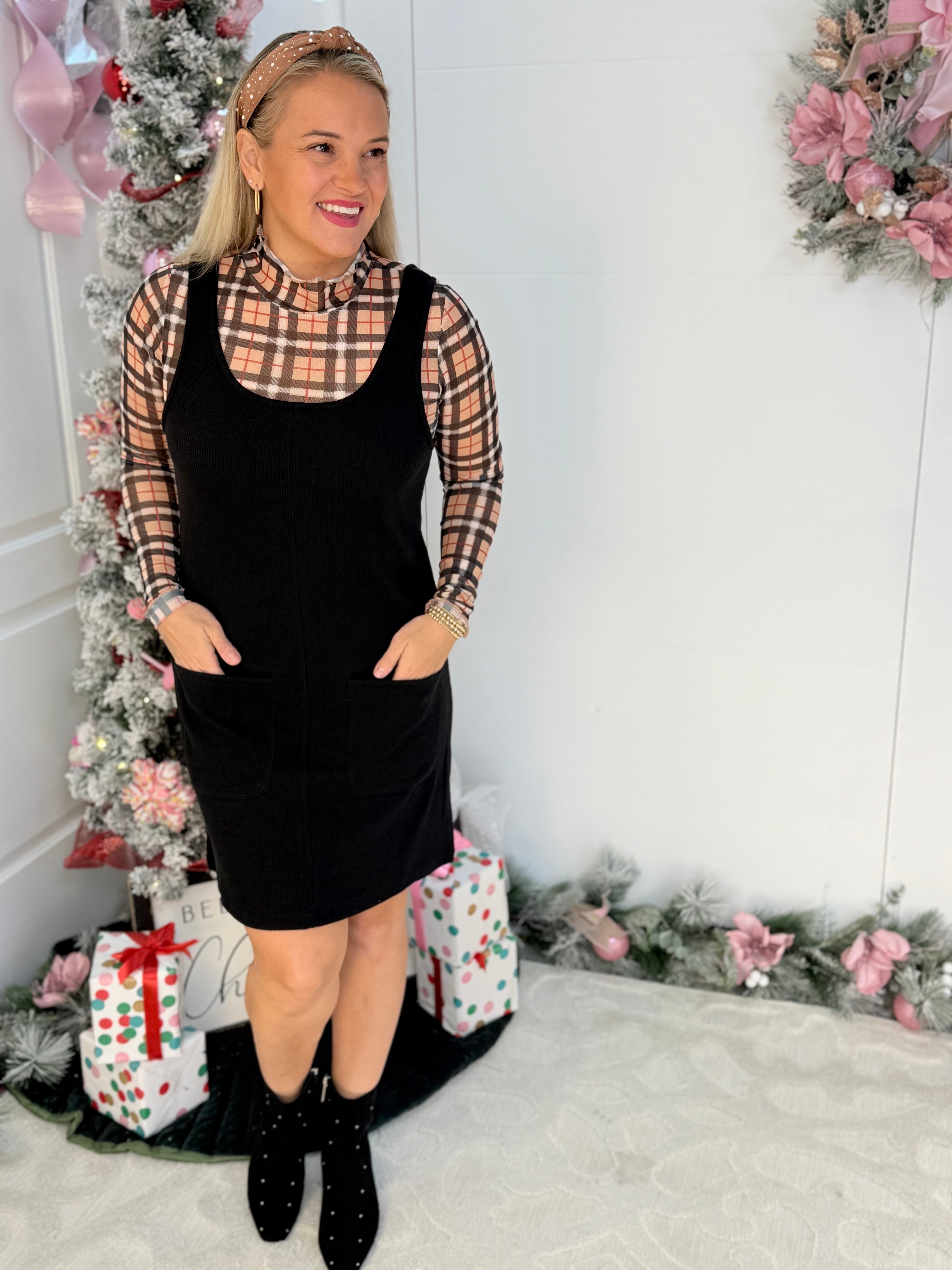 Jess Lea - Rory Ribbed Jumper Dress - Black-180 Dresses-Jess Lea-The Lovely Closet, Women's Fashion Boutique in Alexandria, KY