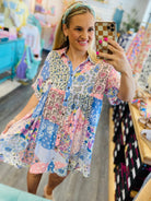 Modern Mix Dress-180 Dresses-Sage + Fig-The Lovely Closet, Women's Fashion Boutique in Alexandria, KY