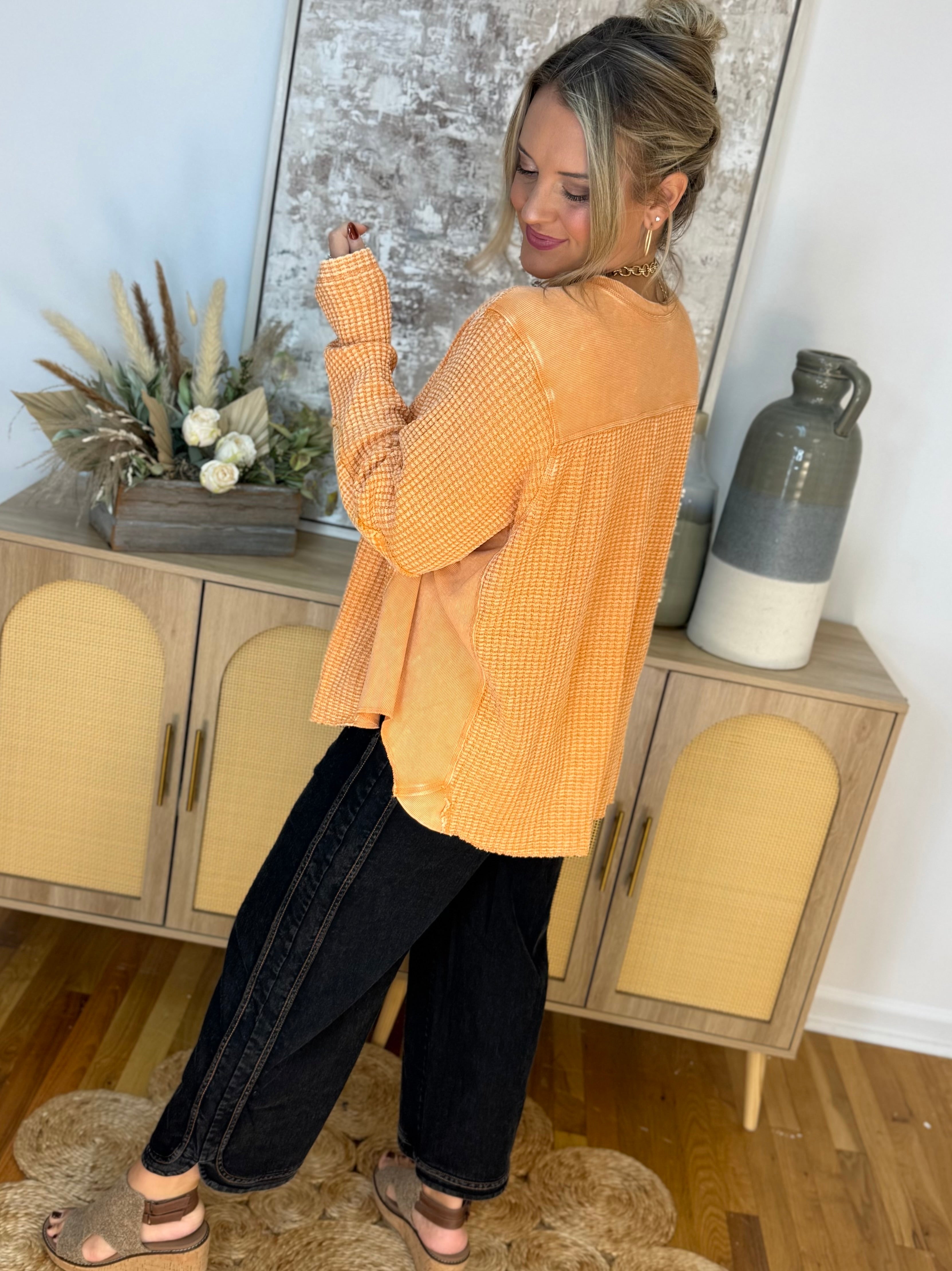 Something Extra Pullover - Orange-110 Long Sleeve Top-easel-The Lovely Closet, Women's Fashion Boutique in Alexandria, KY