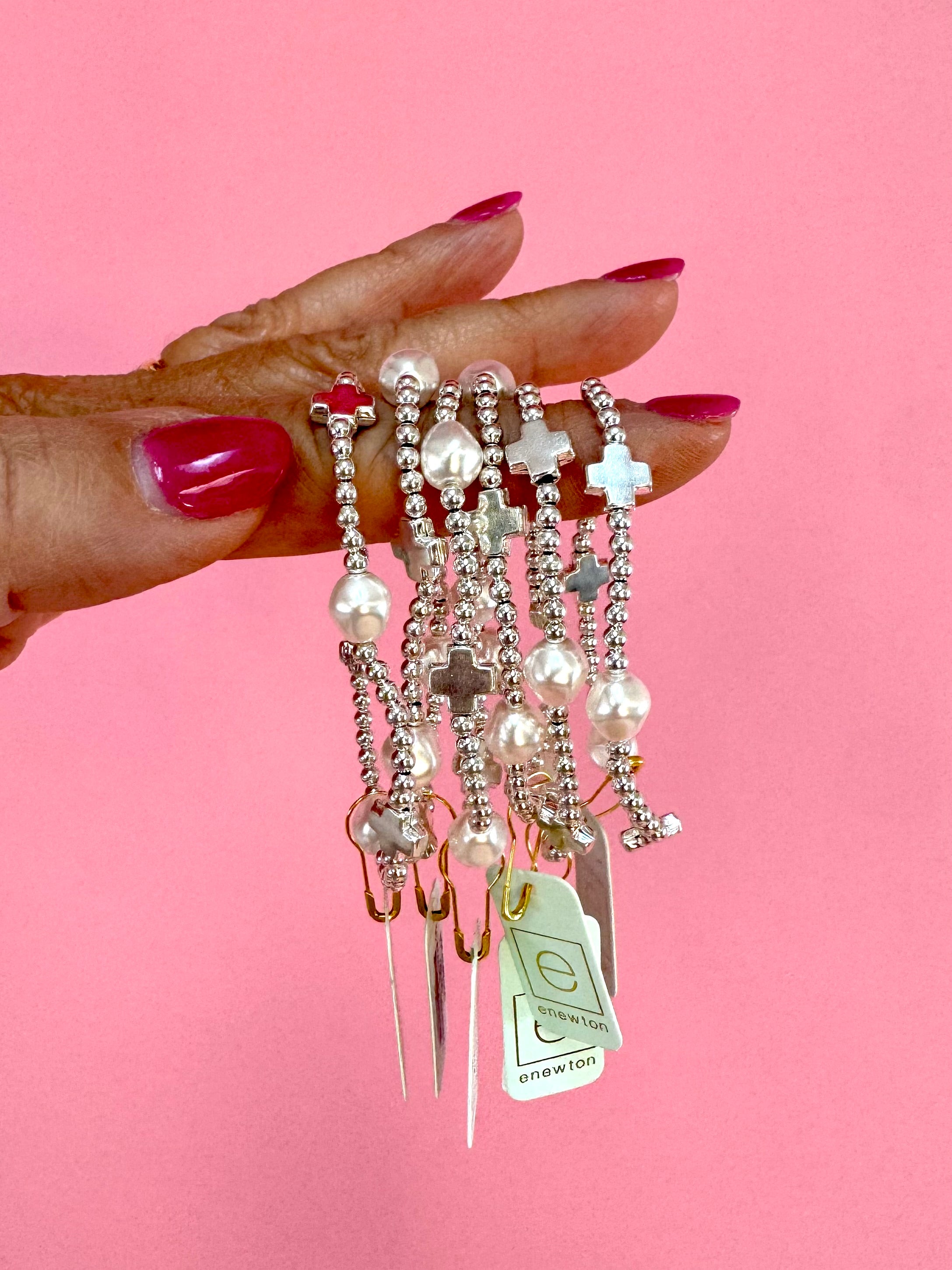 Signature Cross Admire Pearl 3mm Sterling Bracelet-260 eNewton-eNewton-The Lovely Closet, Women's Fashion Boutique in Alexandria, KY