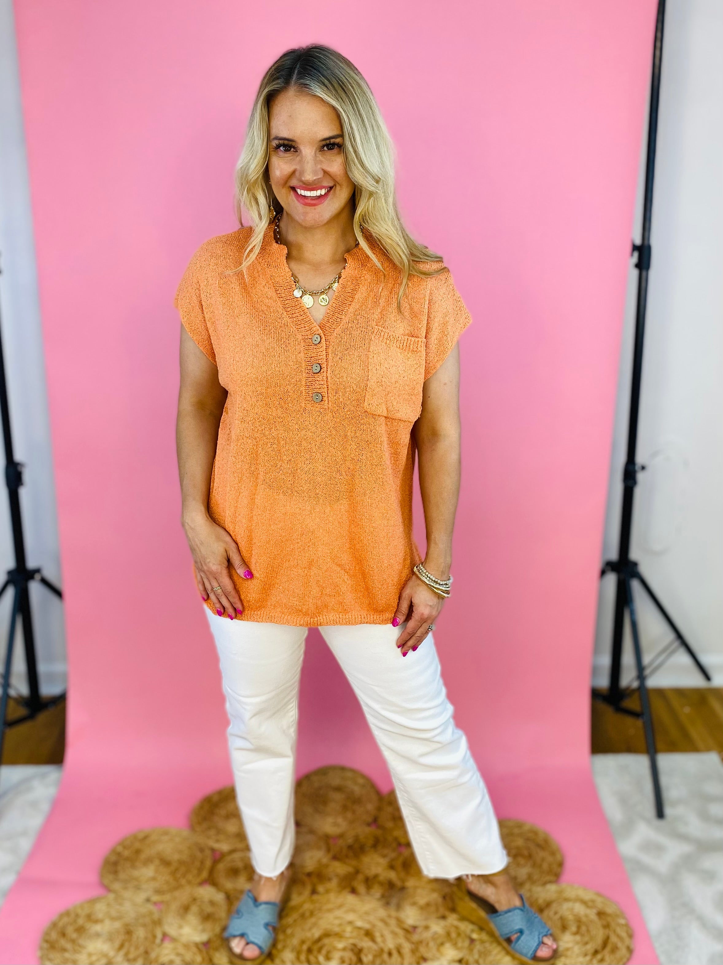 Destination Sunset Light Weight Knit Top-140 Sweaters-Doe and Rae-The Lovely Closet, Women's Fashion Boutique in Alexandria, KY