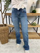 Risen - Mid Rise Fray Hem Bootcut Jeans-210 Jeans-Risen-The Lovely Closet, Women's Fashion Boutique in Alexandria, KY