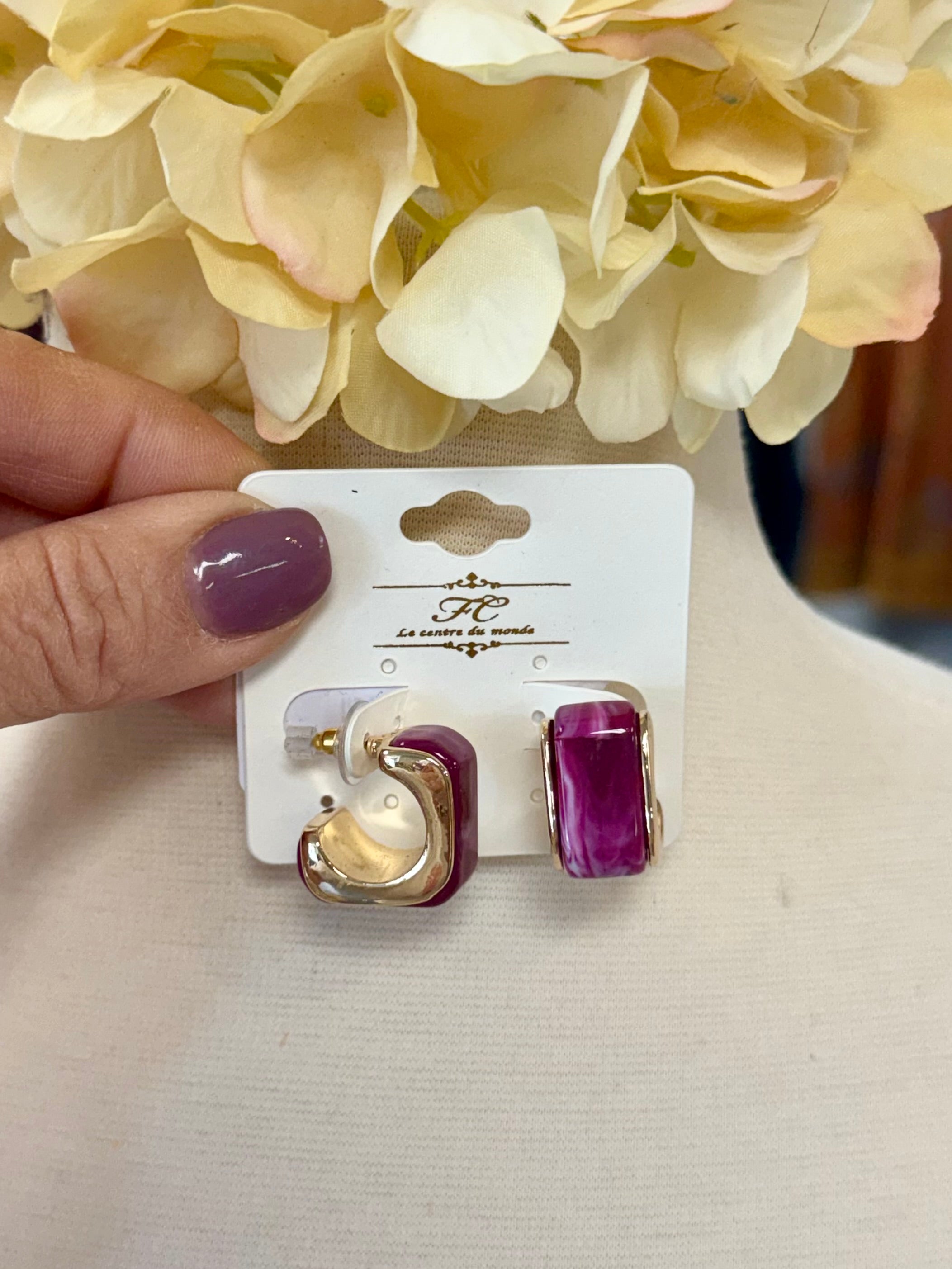 Berry Cobbler Post Hoop-280 Accessories-Golden Stella-The Lovely Closet, Women's Fashion Boutique in Alexandria, KY
