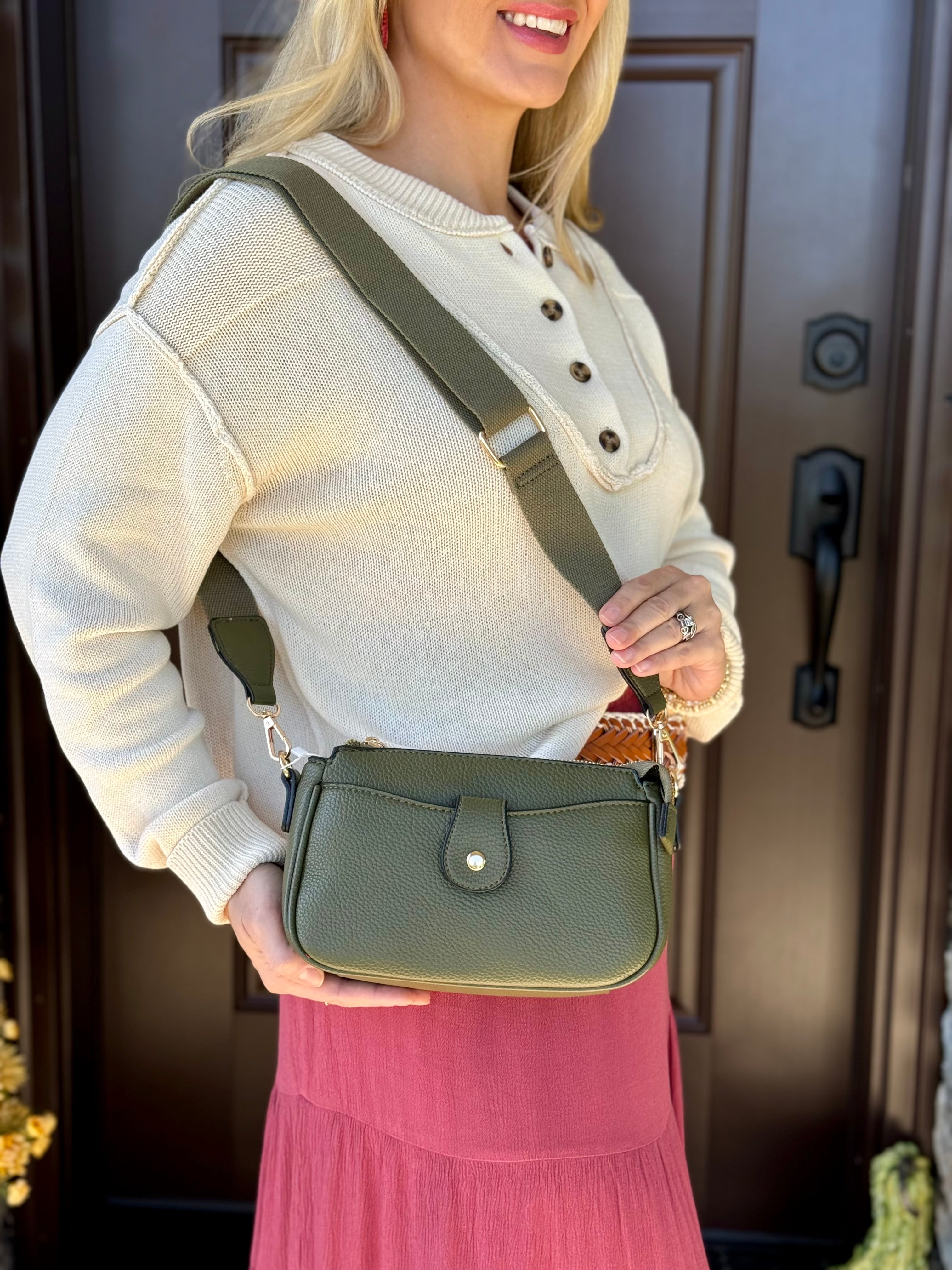 FINAL SALE Snap Front Crossbody - Kallie-290 Bag/Handbags-Jen & Co-The Lovely Closet, Women's Fashion Boutique in Alexandria, KY