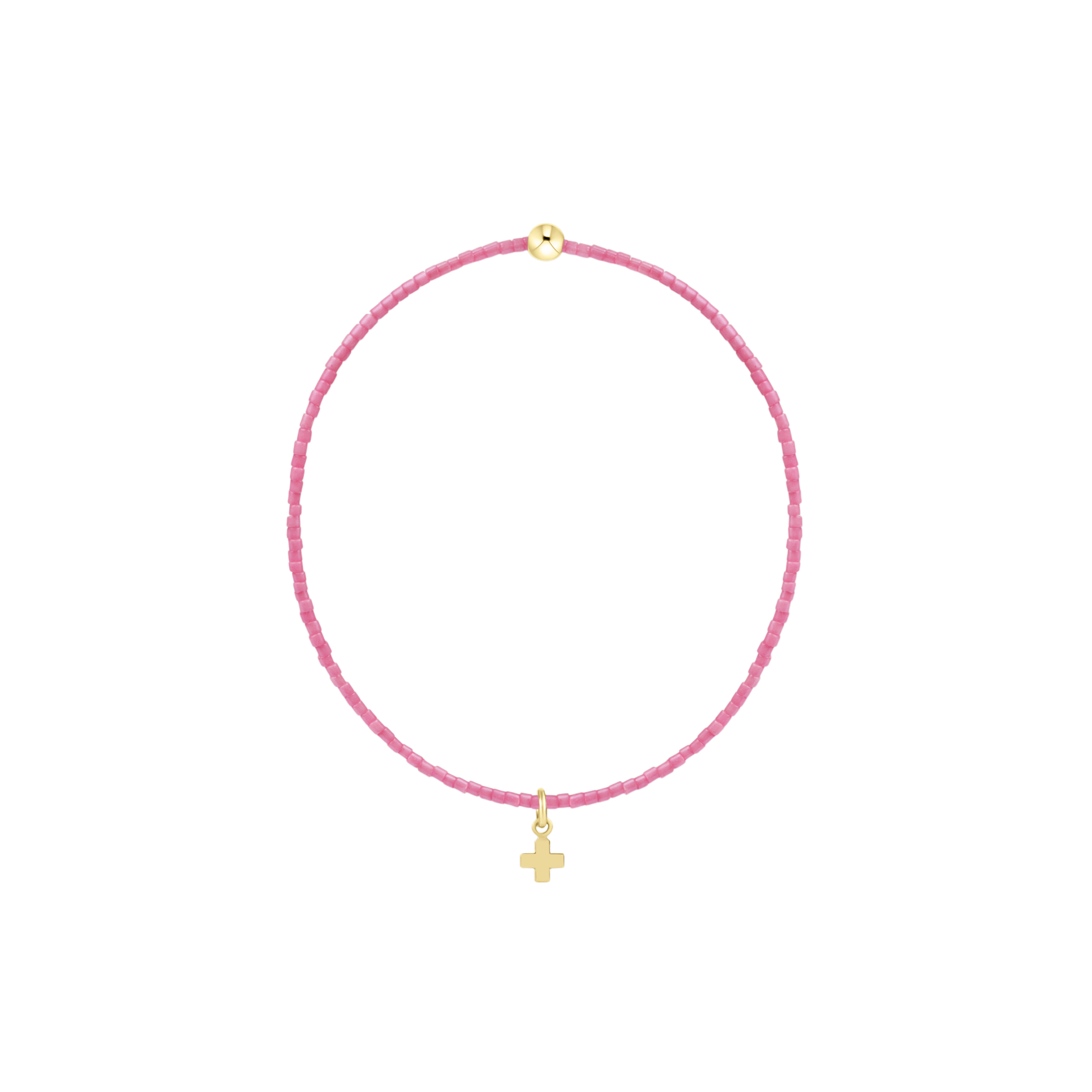 ENEWTON HOPE CLASSIC BUBBLEGUM BRACELET - SIGNATURE CROSS SMALL GOLD CHARM-260 eNewton-eNewton-The Lovely Closet, Women's Fashion Boutique in Alexandria, KY