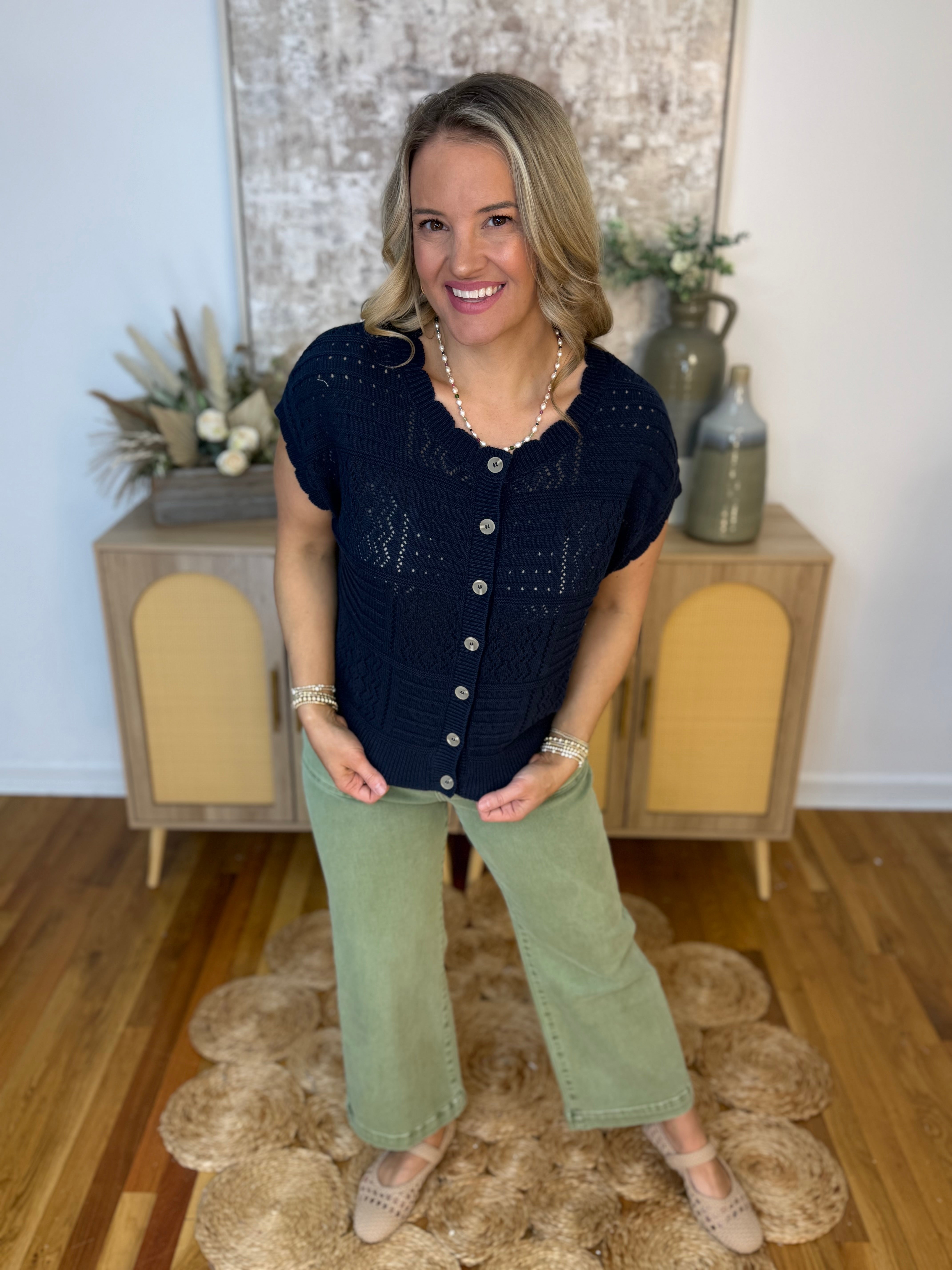 Coastline Short Sleeve Cadigan-100 Short Sleeve Tops-Blu Pepper-The Lovely Closet, Women's Fashion Boutique in Alexandria, KY