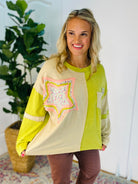 Starlight Bloom Top - Citron-110 Long Sleeve Top-easel-The Lovely Closet, Women's Fashion Boutique in Alexandria, KY