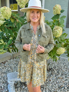 Risen - Distressed Jacket - Moss-170 Jackets/Outerwear-Risen-The Lovely Closet, Women's Fashion Boutique in Alexandria, KY