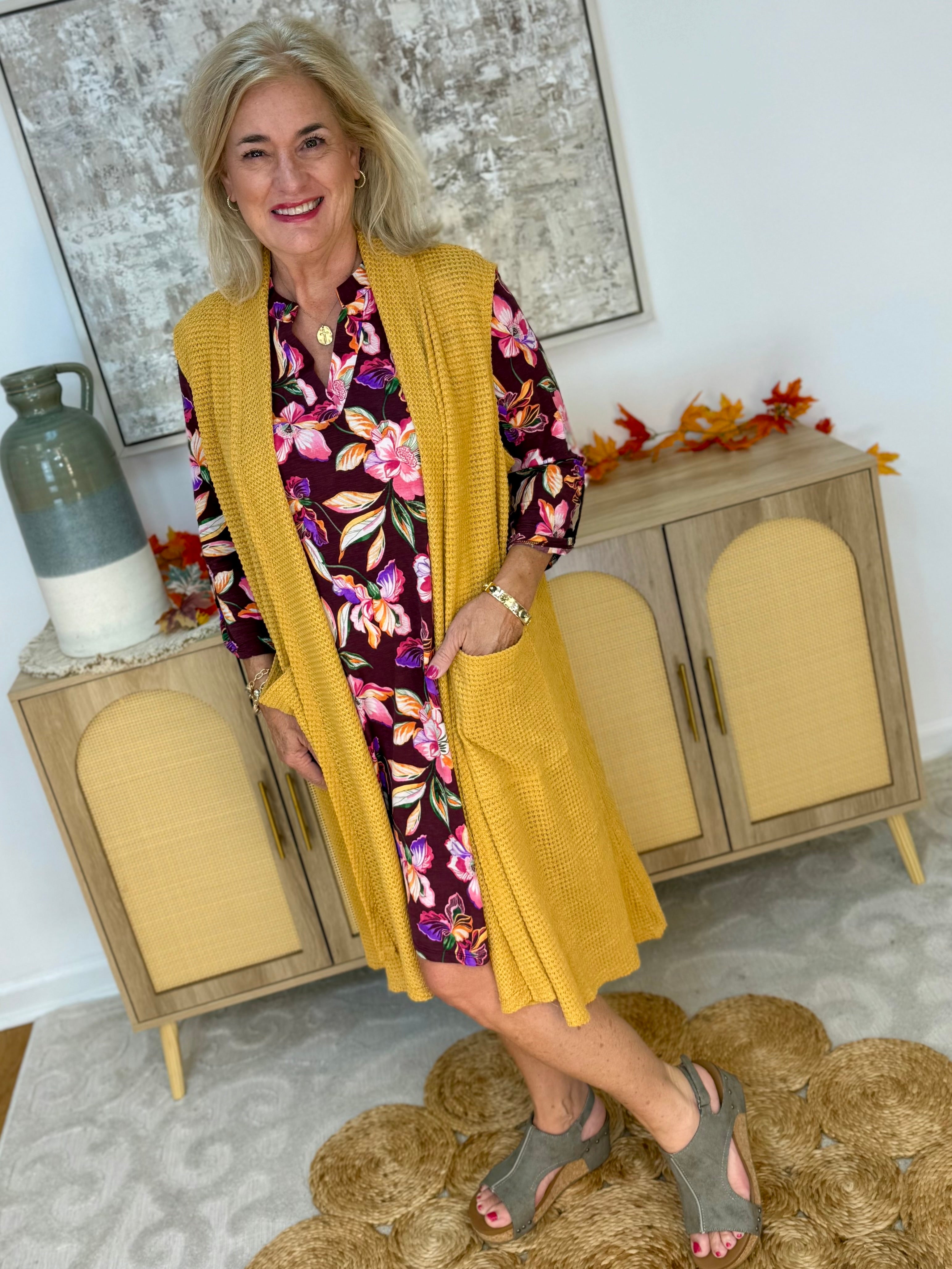 FINAL SALE - Everly Essential Dress - Deep Plum Floral Print-180 Dresses-Dear Scarlett-The Lovely Closet, Women's Fashion Boutique in Alexandria, KY