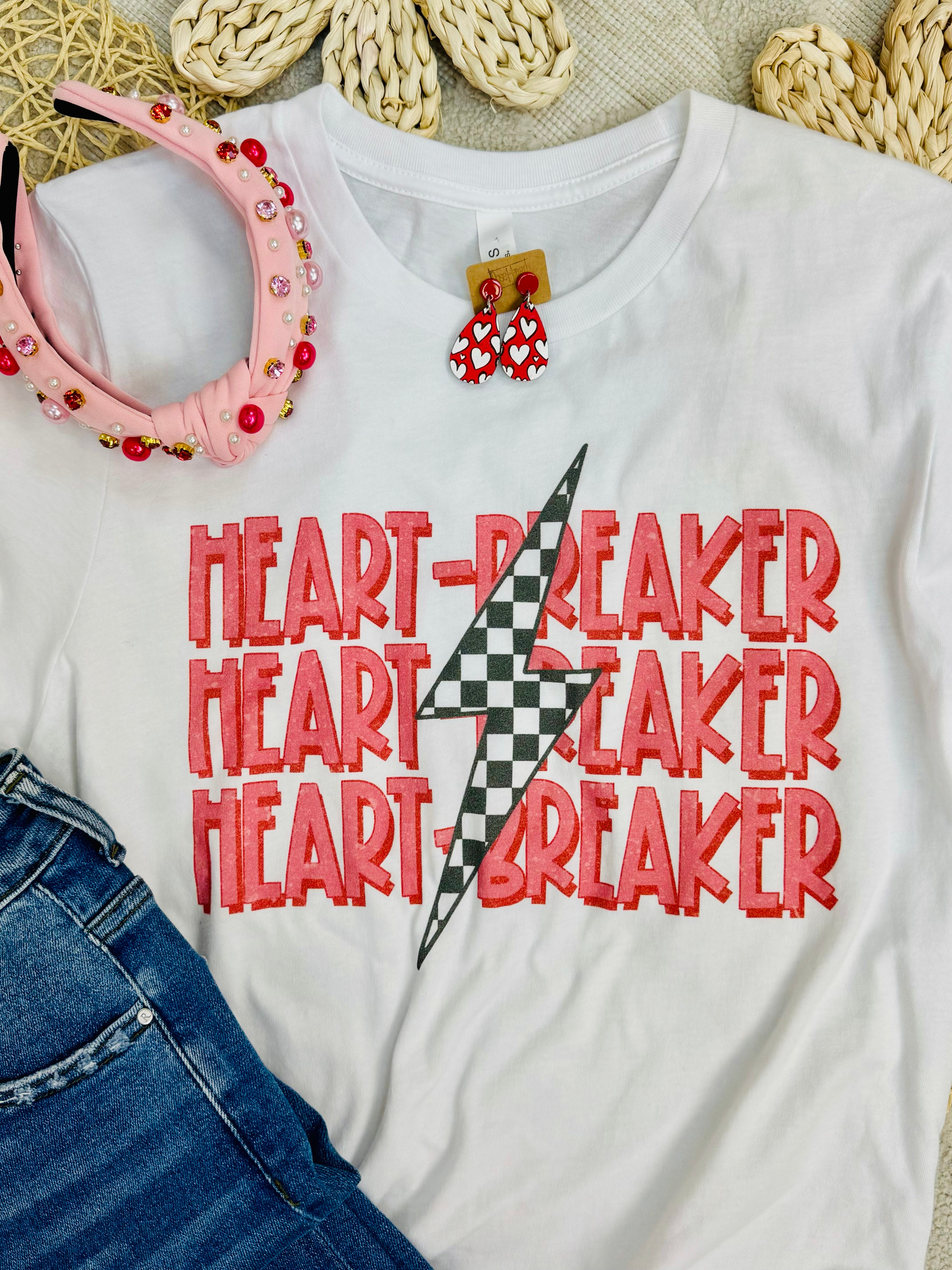 SNOW DAY SPECIAL: Heart Breaker Graphic T-Shirt-130 Graphics-The Lovely Closet-The Lovely Closet, Women's Fashion Boutique in Alexandria, KY