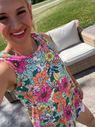 FINAL SALE - Bright Summer Floral Tank-120 Sleeveless Tops-The Lovely Closet-The Lovely Closet, Women's Fashion Boutique in Alexandria, KY