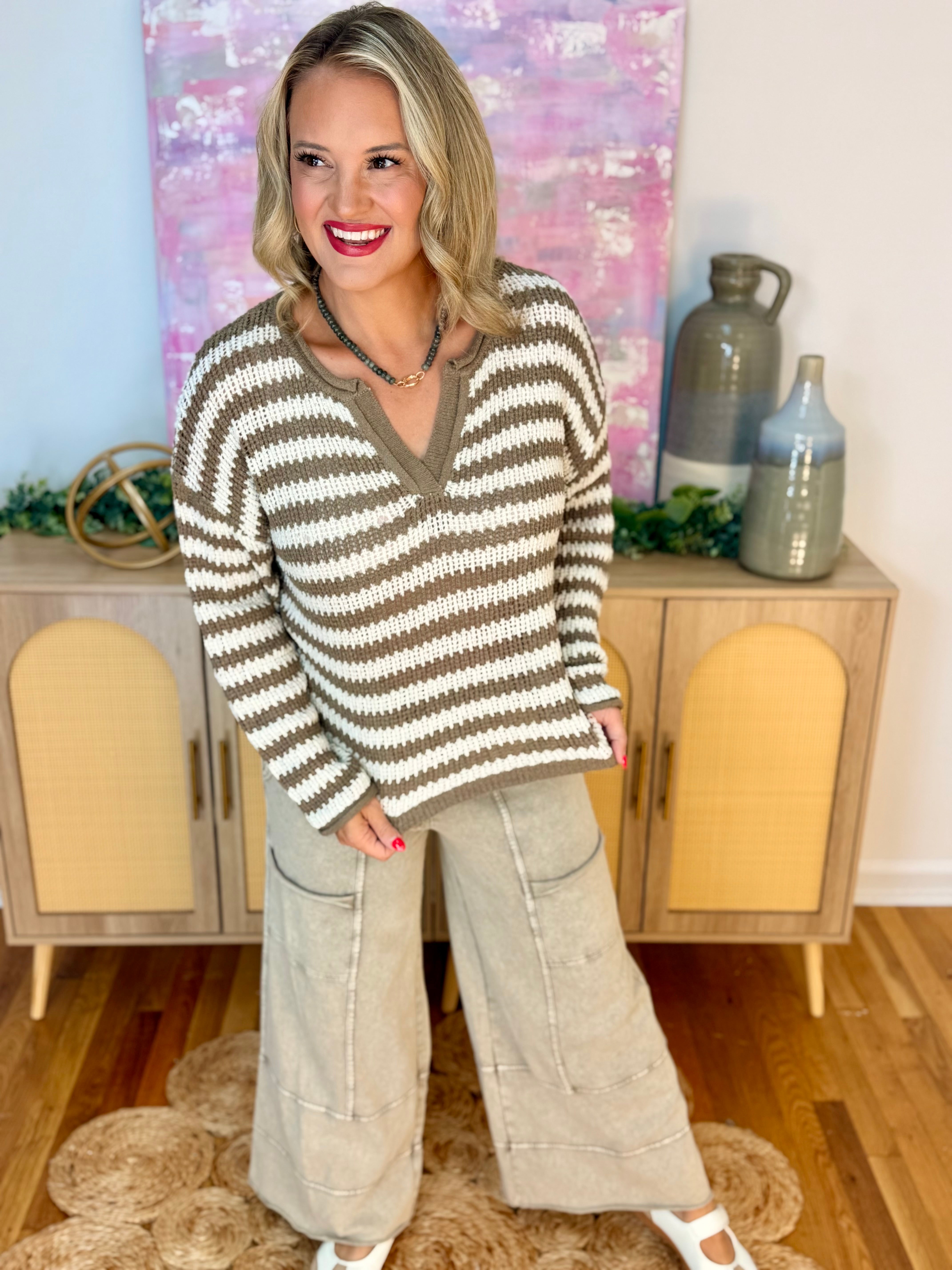 Scenic Route Sweater - Mocha-110 Long Sleeve Top-Blu Pepper-The Lovely Closet, Women's Fashion Boutique in Alexandria, KY