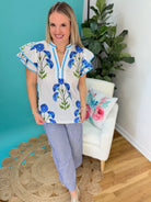 Wildflower Whisper Blouse-100 Short Sleeve Tops-Umgee-The Lovely Closet, Women's Fashion Boutique in Alexandria, KY