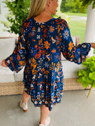 Autumn Indigo Long Sleeve Dress-180 Dresses-easel-The Lovely Closet, Women's Fashion Boutique in Alexandria, KY