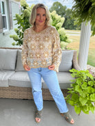 Crochet Top-110 Long Sleeve Top-bibi-The Lovely Closet, Women's Fashion Boutique in Alexandria, KY