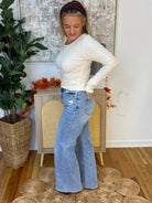 Mica Stretch High Rise Wide Leg Jeans-210 Jeans-Mica Denim-The Lovely Closet, Women's Fashion Boutique in Alexandria, KY