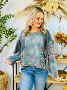 POL Oversized Floral Crochet Top-110 Long Sleeve Top-POL-The Lovely Closet, Women's Fashion Boutique in Alexandria, KY